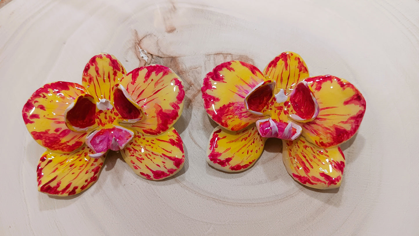 Wild Orchid Stud Yellow/Purple