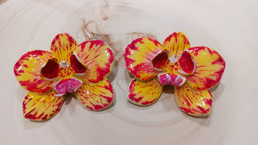 Wild Orchid Stud Yellow/Purple