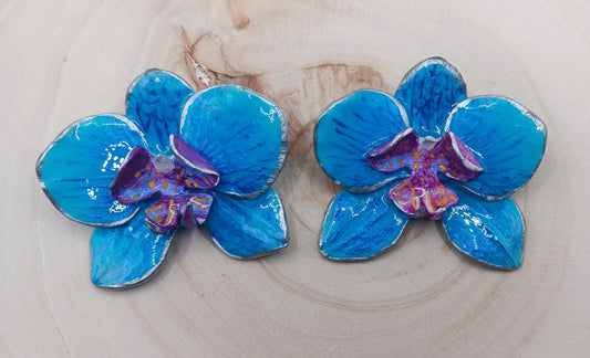 Wild Orchid Stud Blue/Silver
