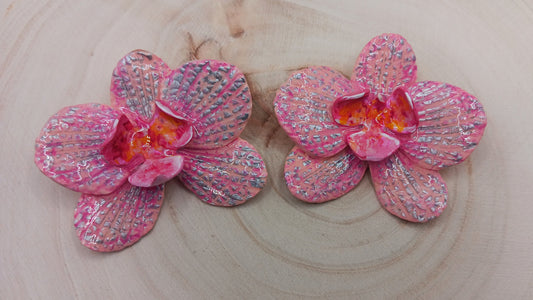 Wild Orchid Stud Light Pink/Silver