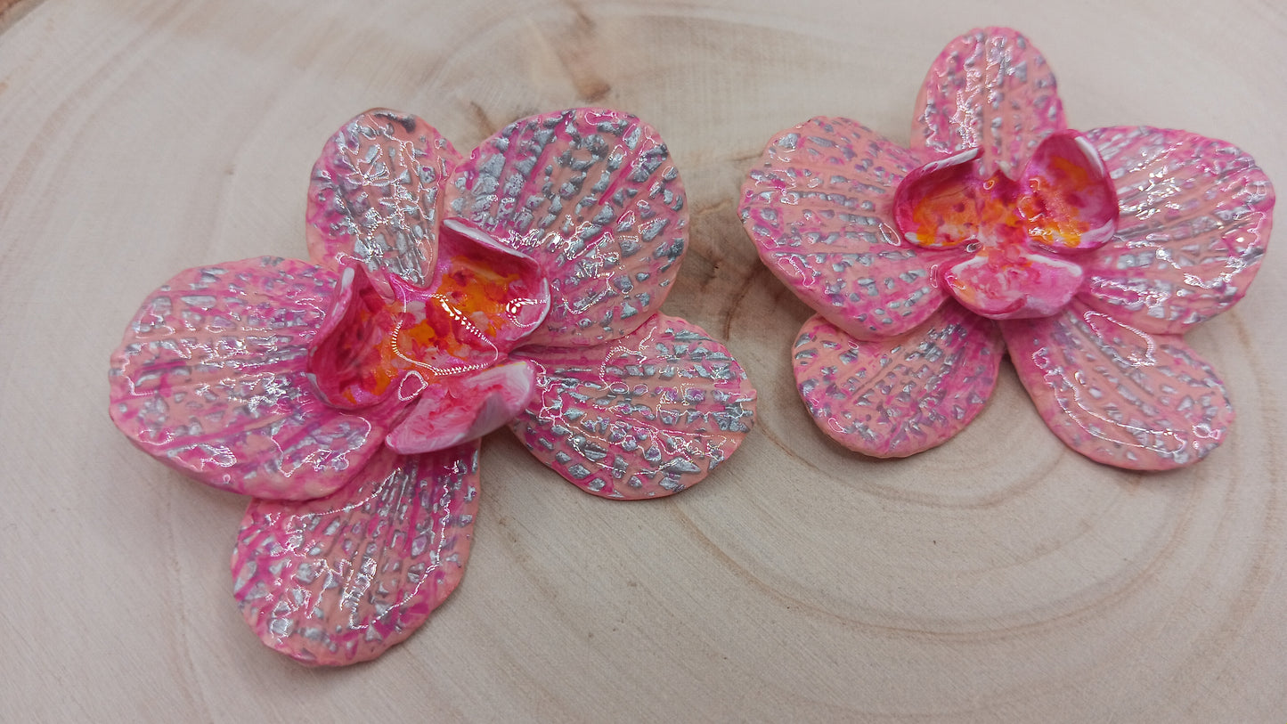 Wild Orchid Stud Light Pink/Silver