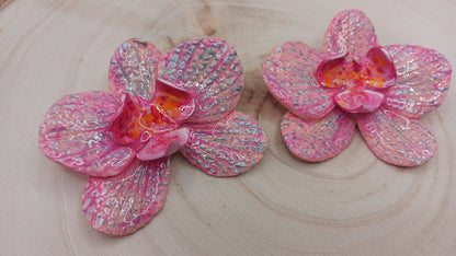 Wild Orchid Stud Light Pink/Silver